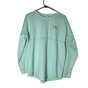 Victoria's Secret PINK Sweatshirt Blue W/ Dog Logo Sz Small
